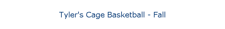 Tyler's Cage Basketball - Fall
